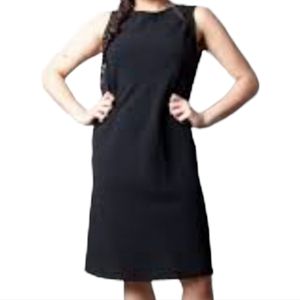 GETT M BLACK SILK LINEN BLEND SLEEVELESS PREPPY BOHO HALTER SHIRT DRESS